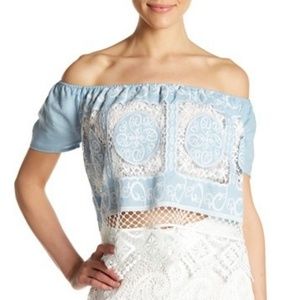 NWOT Lucy Paris Off the Shoulder Knit Blouse Small